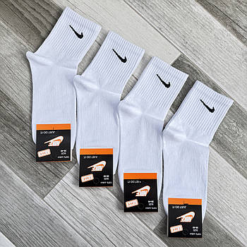 Шкарпетки жіночі демісезонні бавовна середні Nike Tennis, Туреччина, розмір 36-40, білі, 05187