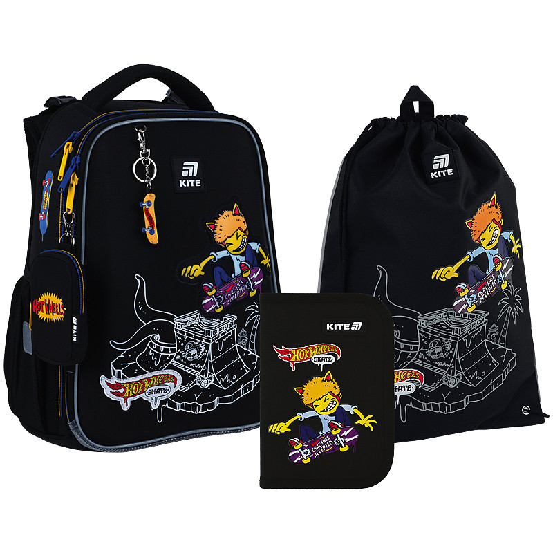 Шкільний набір Kite Education Hot Wheels Skate SET_HW25-531M (рюкзак, пенал, сумка) 130-145 см
