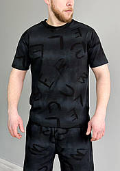 Літній чоловічий костюм шорти та футболка чорний спортивний костюм на літо люкс якість