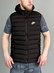 Жилетка чоловіча Nike спортивна чорна Найк жилет із капюшоном