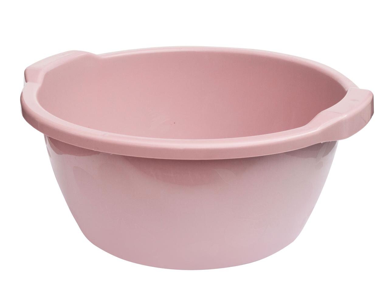 Таз пластиковий 20 літрів Незабудка пудра Ø 47 см h=20 см (ПолімерАгро)