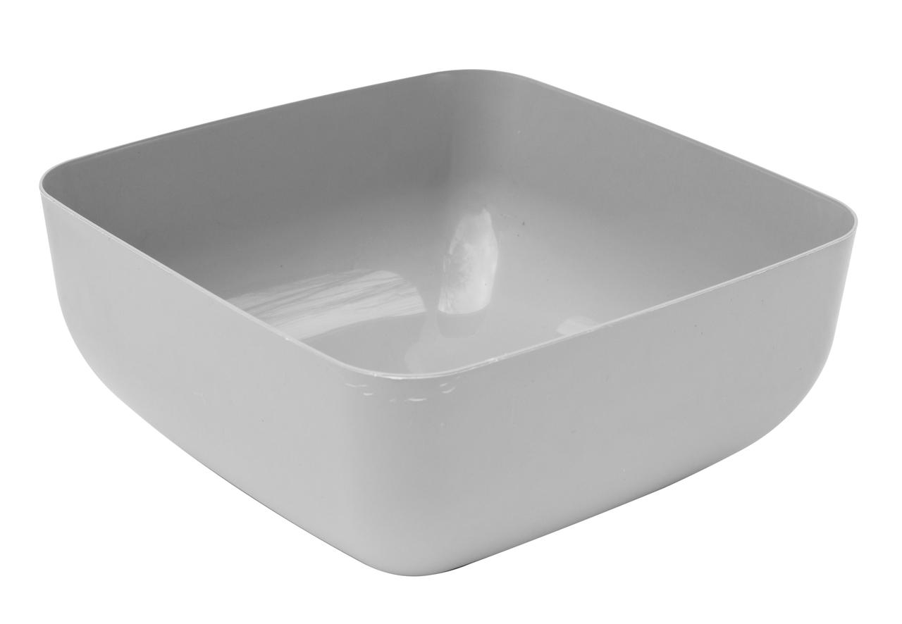 Миска пластикова 4 літри квадратна жовта 23*23*10.5 см (ПолімерАгро)