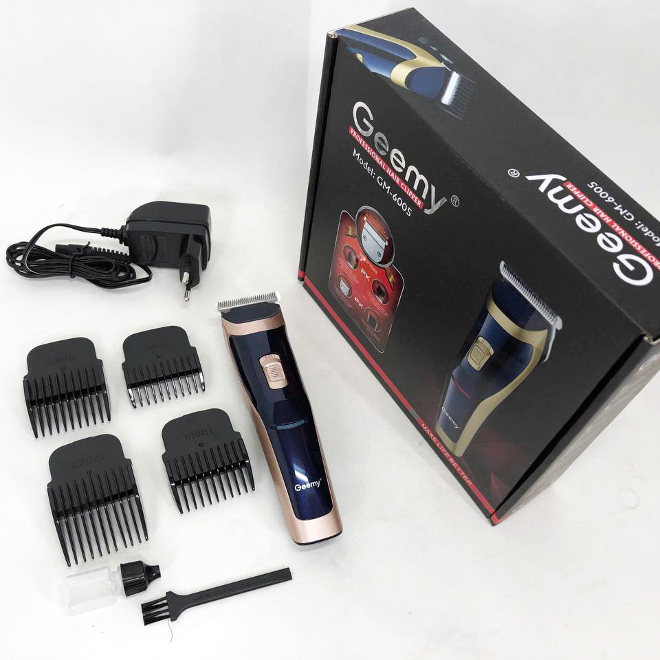 Машинка для стрижки Gemei GM-6005. Колір: синій з бежевим