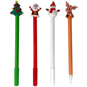 Ручка гелева синя Новорічна дитяча