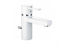 Змішувач одноважільний для умивальника Kludi Zenta XL білий-хром (382609175) з донним клапаном