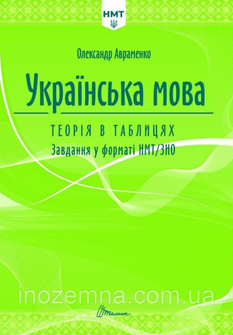 ЗНО/НМТ 2025. Українська мова. Теорія в таблицях. Завдання у форматі ЗНО/НМТ 2025. Авраменко
