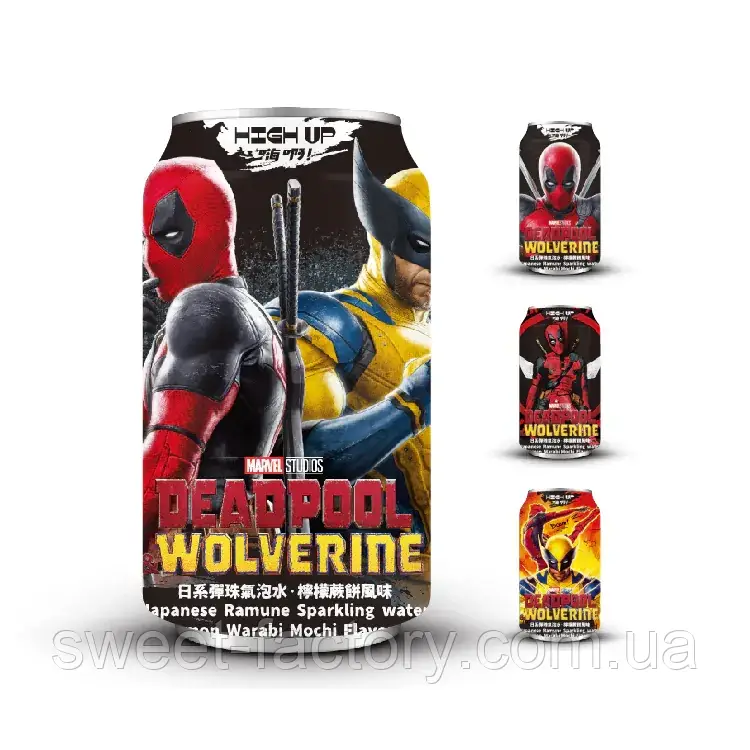 Газований напій Deadpool & Wolverine Lemon Ramune 330ml, фото 1