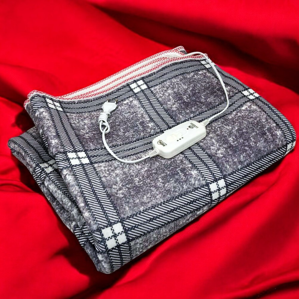 Електропростирадло електричне простирадло з підігрівом Electric Blanket 150х180см. Колір: сірий з фіолетовим відтінком