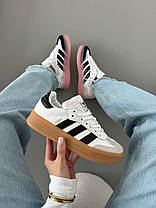 Жіночі Кросівки Adidas Samba XLG White Black / Адідас Самба ХЛГ Білі з Чорним, фото 6
