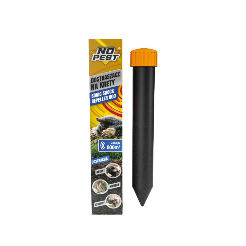 Вібро відлякувач кротів, мишей, змій NO PEST "Sonic Shock Repeller" 800 кв. м