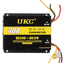 Автомобільний перетворювач напруги 24В в 12В, 40А / Автоінвертор / Перетворювач напруги автомобільний