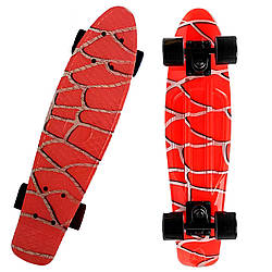 Підлітковий червоний Пенніборд (до 50 кг, 56x15 см) / Дитячий скейтборд / Пенні борд / Скейт
