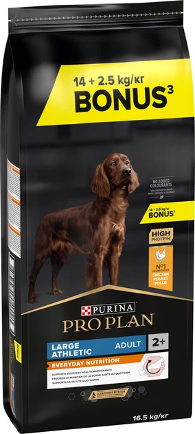Purina Pro Plan Large  Athletic Adult корм для собак великих порід з куркою 14кг+2,5кг