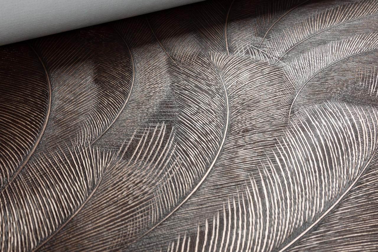 Вінілові шпалери гарячого тиснення на флізеліні Erismann Elysium 12233-48 коричневий (1,06х10,05м), фото 1