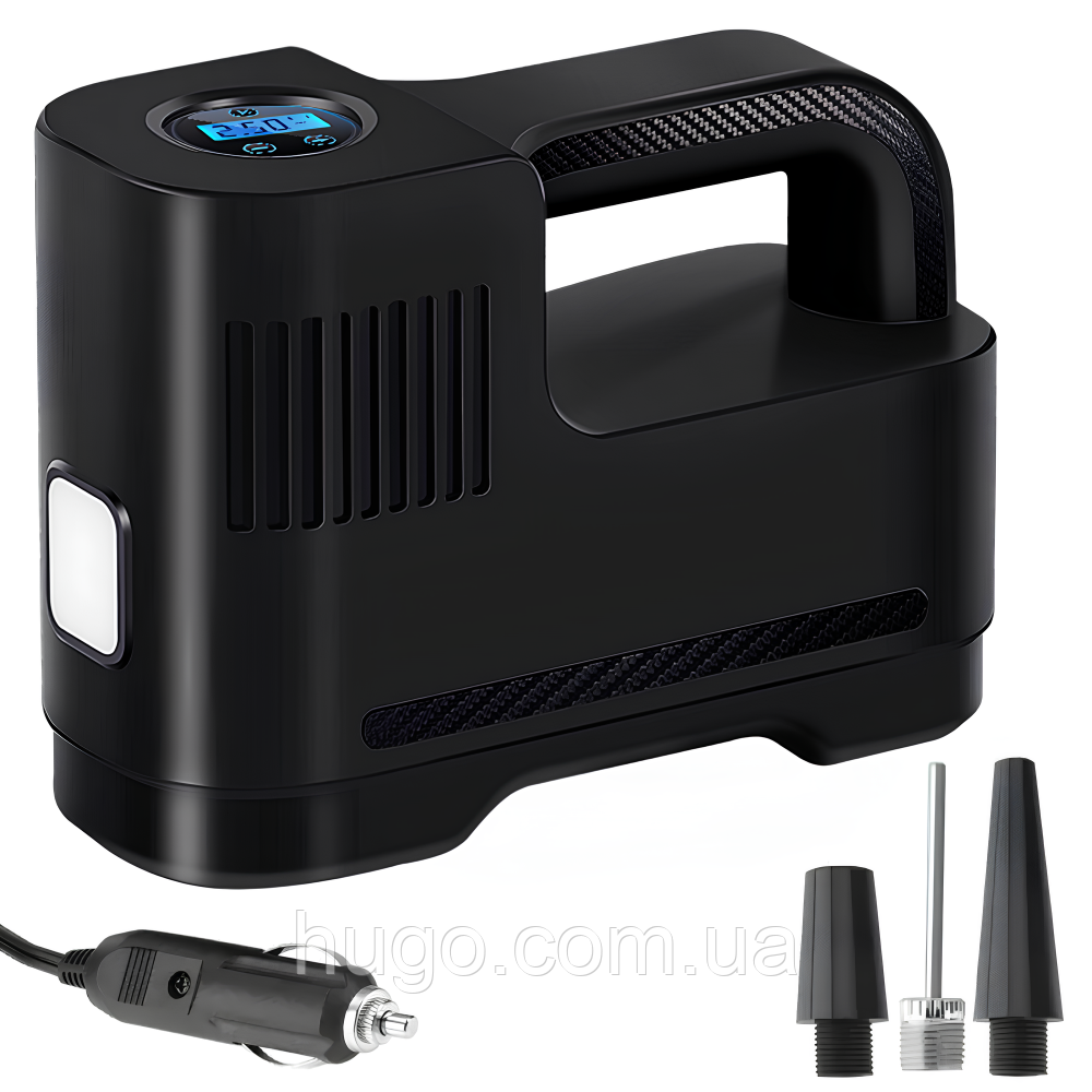 Автокомпресор 12В з дисплеєм та насадками / Автокомпресор, фото 1