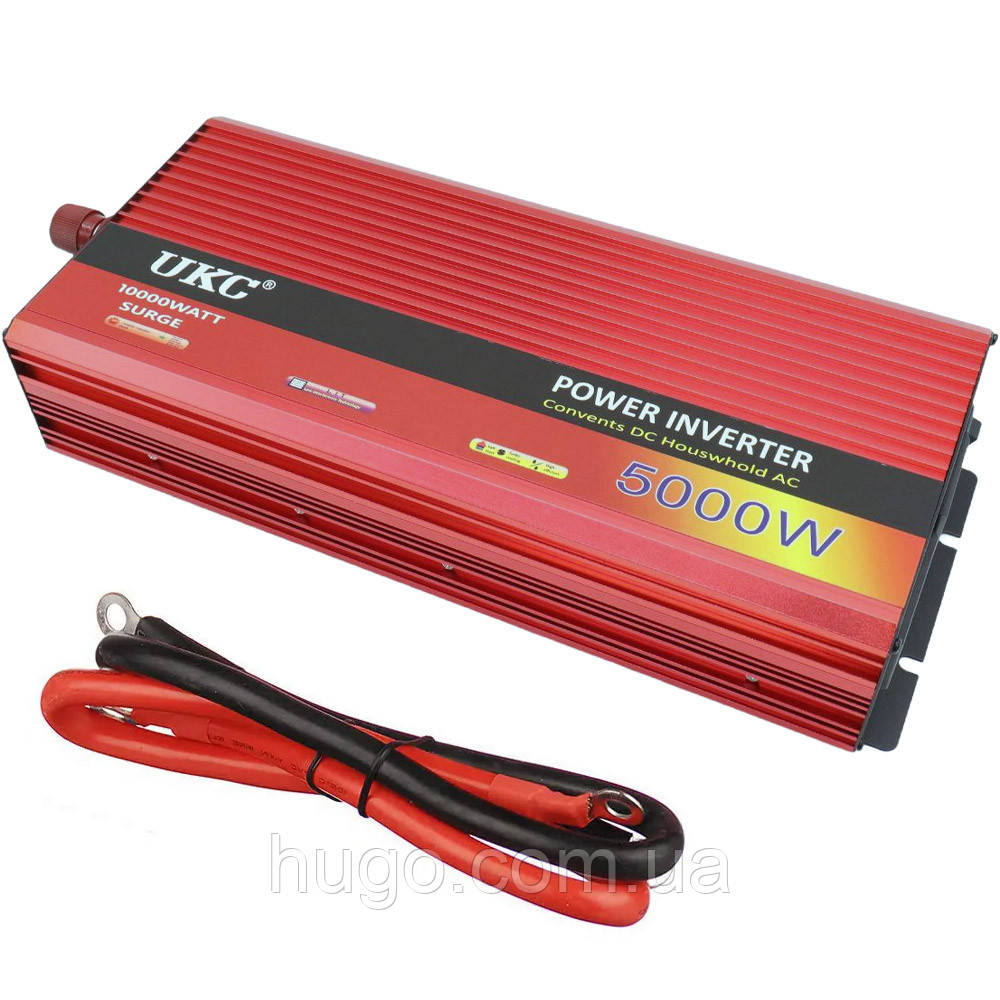 Інвертор напруги 12V-220V 5000W UKC / Автомобільний перетворювач напруги, фото 1