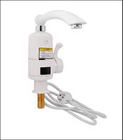 Проточний кран-водонагрівач кухонний для кухні Warm 057 White / Chrome Lidz