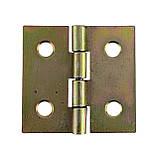 Петля меблева 20 мм, жовта оцинковка, накладна, сталева, фото 4