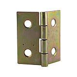 Петля меблева 20 мм, жовта оцинковка, накладна, сталева, фото 2