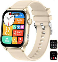 Жіночий смарт годинник для андроїд та айфона з функцією вимірювання тиску, led ліхтариком та блютуз дзвінками