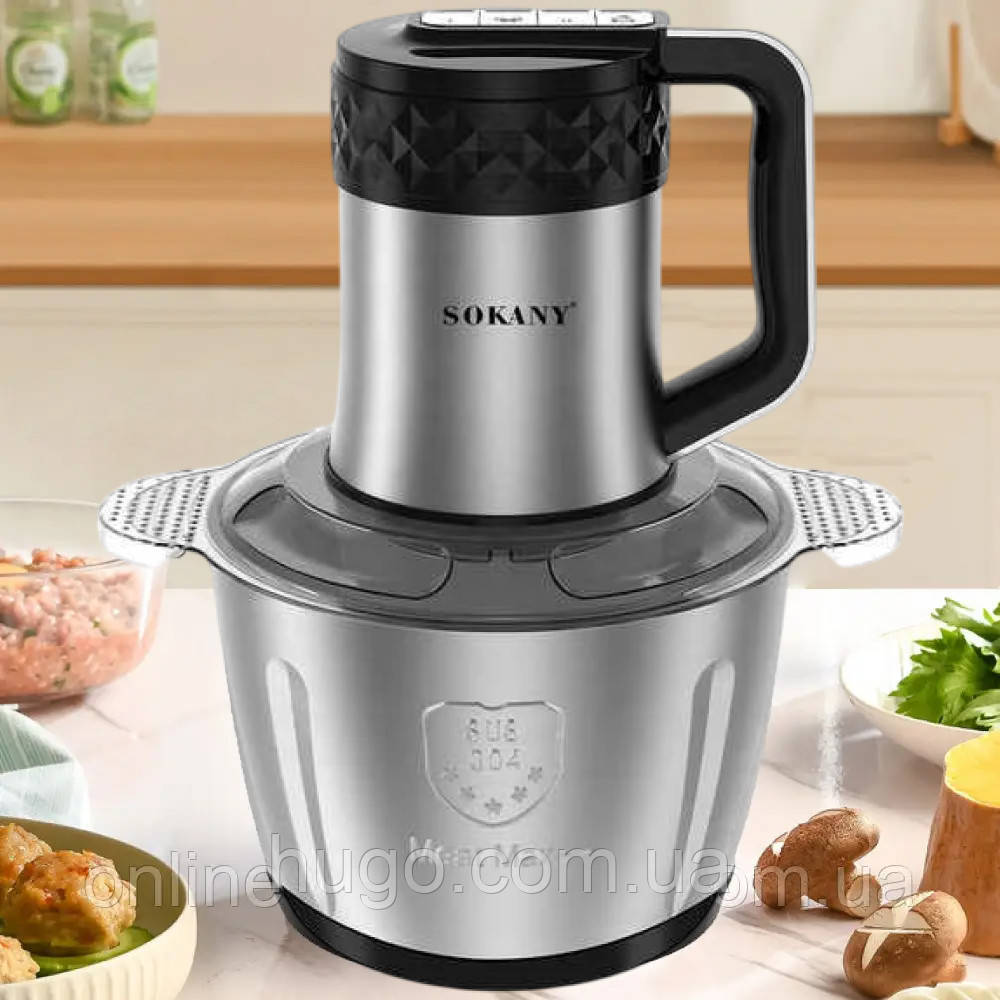 Кухонний подрібнювач Sokany SK-06016, 800Вт, 3л / Кухонний подрібнювач-чоппер, фото 1