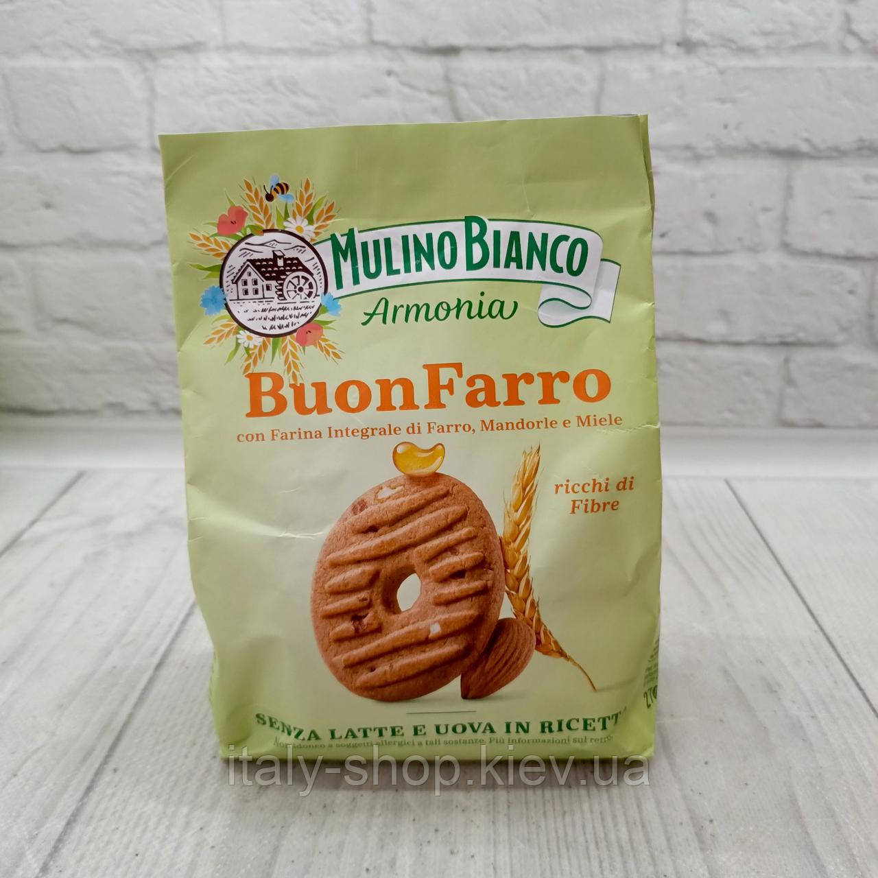 Печиво Barilla MulinoBianco Armonia BuonFarro з цільнозерновим спельтовим борошном з медом, мигдалем 270 г Італія