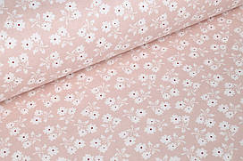 Ранфорс 240 см Квіточки на пудрово-рожевому