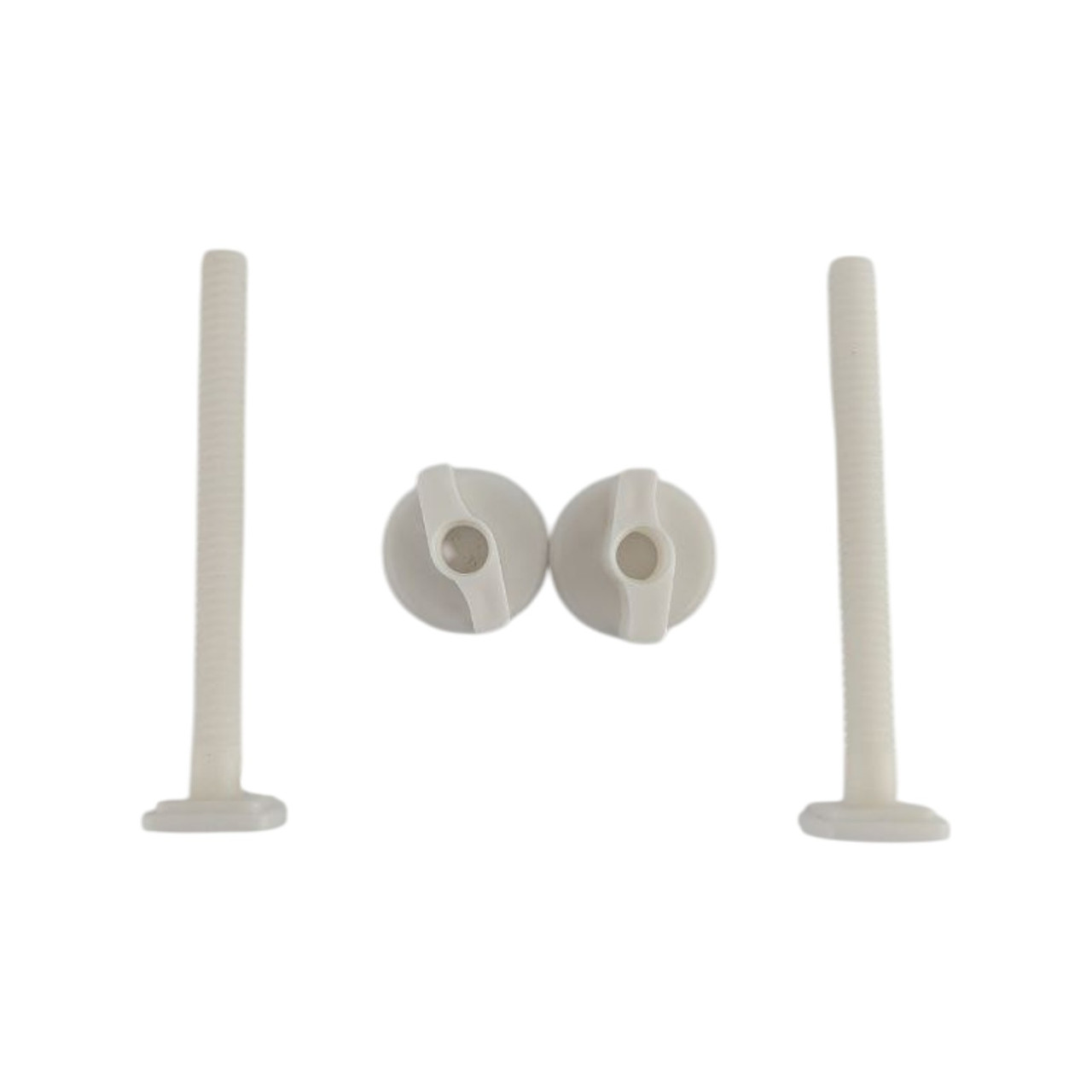 Кріплення для кришки унітазу пластикове (2 болти, 2 направляючі, 2 гайки), фото 1