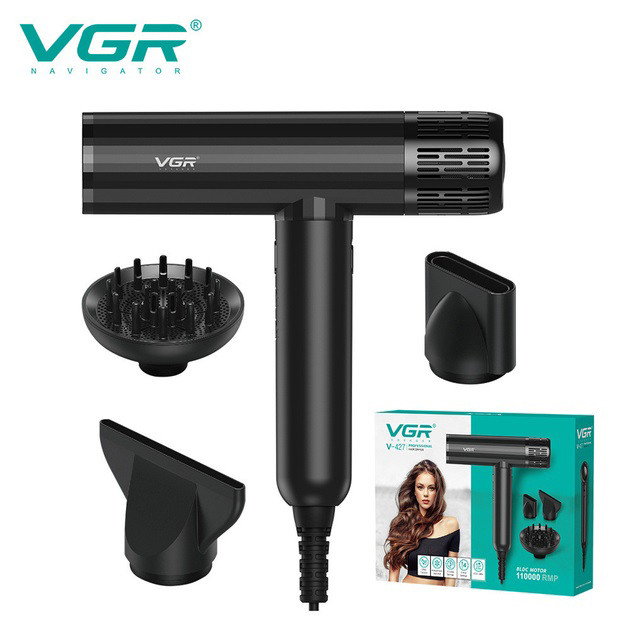 Фен з режимом захисту волосся VGR V-427 1900 Вт, Фен для волосся хіт, Електричний фен SC-480 для укладання, фото 1