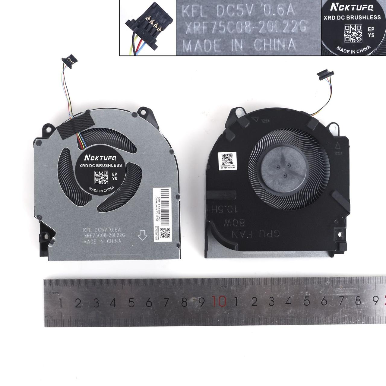 Вентилятор для HP Victus 16-D 16T-D 16-E TPN-Q263 TPN-Q264 80W, (GPU Fan, M54776-001, NS75C06-20K22, Аналог), фото 1