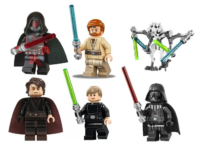 Набір лего фігурок Зоряні війни/Star Wars — лего мініфігурки Ситхи та Джедаї