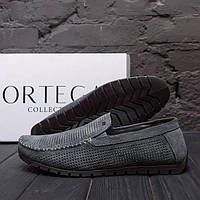 Чоловічі літні сірі мокасини, замшеві мокасини для чоловіків, чоловічі повсякденні туфлі на літо сітка