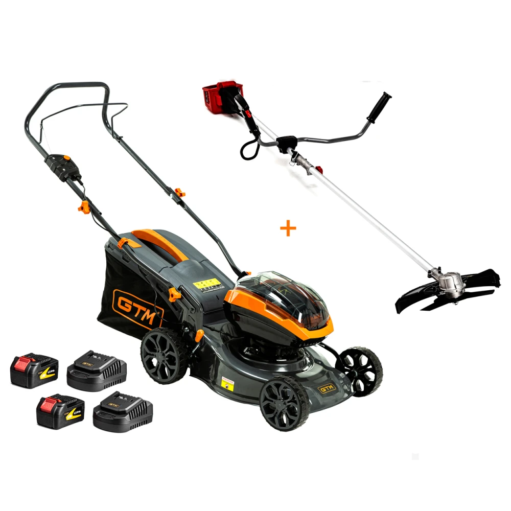 Газонокосарка акумуляторна GTM BLM42+2 АКБ і ЗП + кущоріз GTM BC36/340BL (BLM42+BC36/340BL_PROMO)