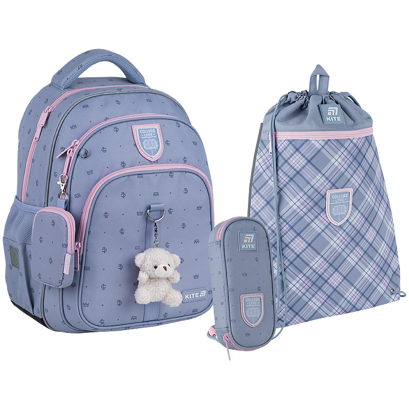 Шкільний набір Kite Education College Line Girl SET_K25-763M-1 (рюкзак, пенал, сумка) 130-145 см