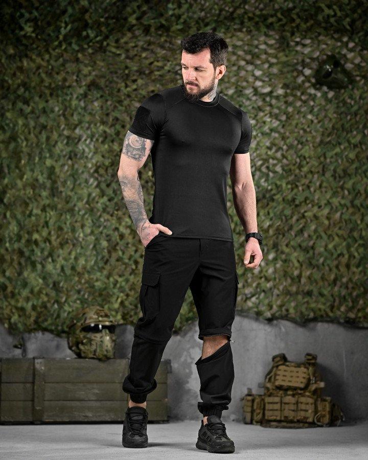 Костюм польовий літній TRILON чорний футболка + штани трансформери ДЛ6583 ТМ, фото 1