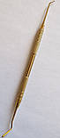 Подовжена вузька гладилка із штопфером - кулькою Ø1,0мм з ручкою Ø6мм. Покриття Gold, фото 5