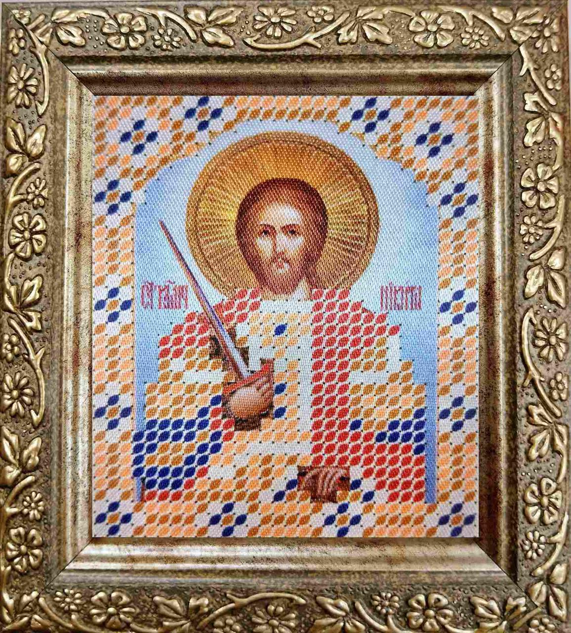 Набір для вишивання бісером ArtWork ікона Святий Микита НВТ 7083 6х7см з рамкою в комплекті, фото 1