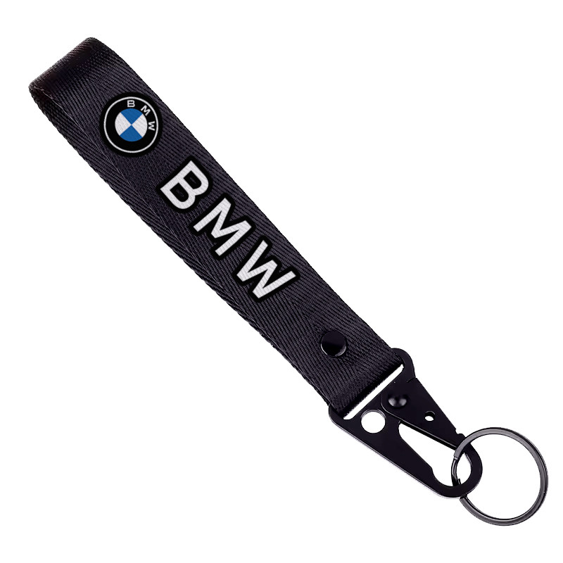 Брелок чорний з карабіном з маркою авто NEW BMW / БМВ. Найкращий подарунок чоловіку