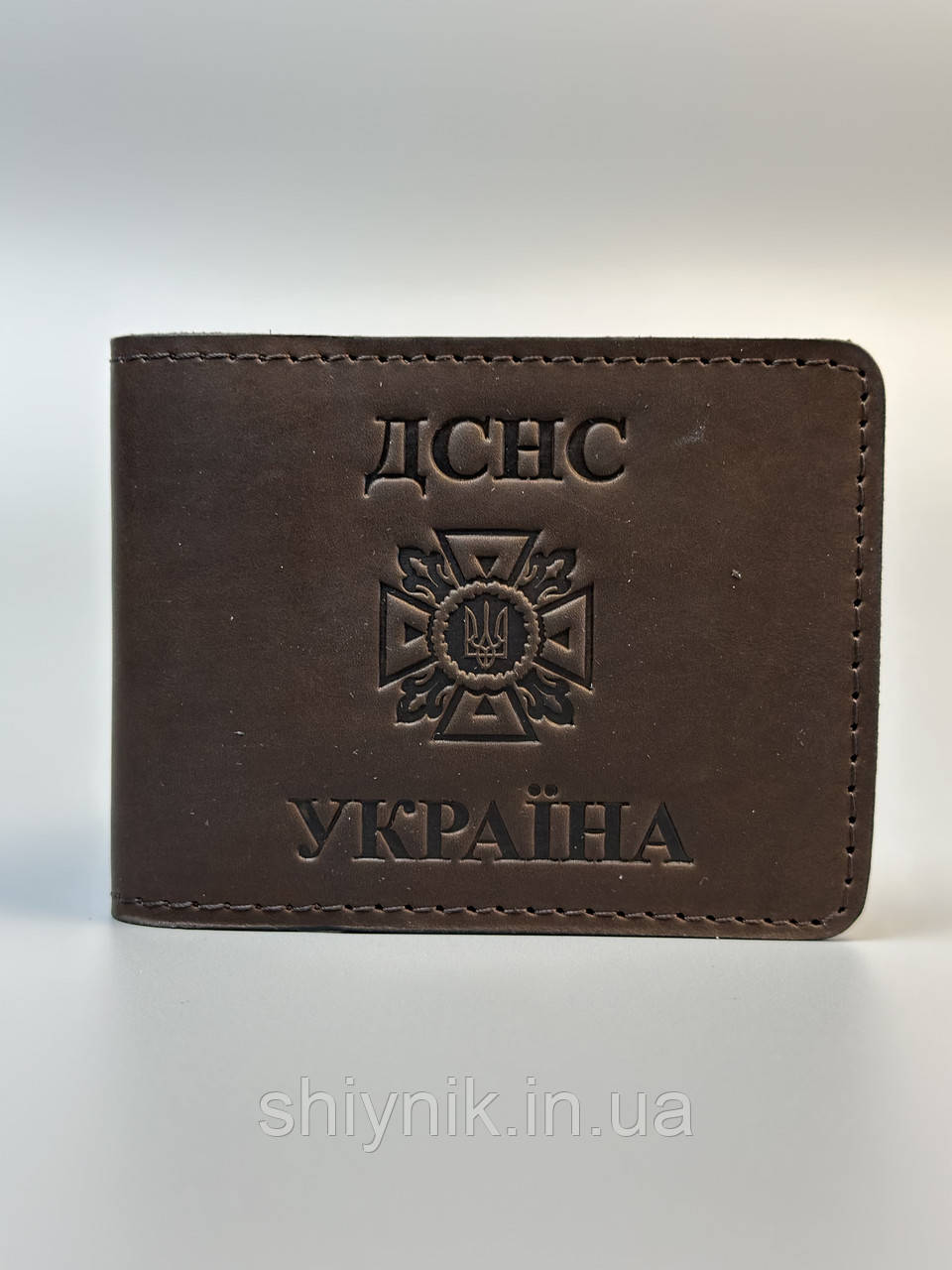 Шкіряна обкладинка для посвідчення ДСНС коричневий