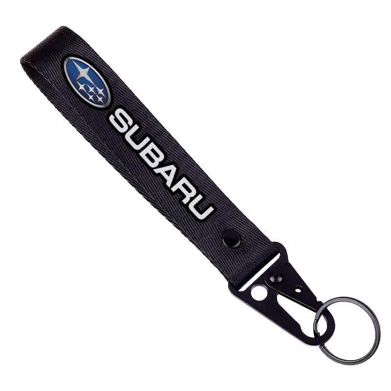 Брелок чорний з карабіном з маркою авто Subaru / Субару. Найкращий подарунок чоловіку