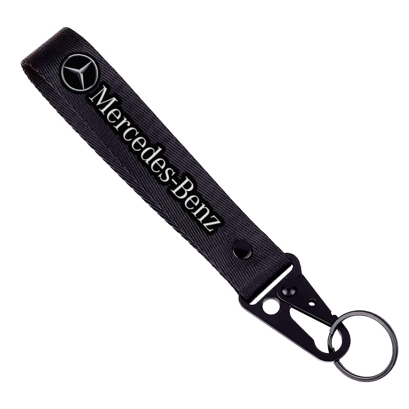 Брелок чорний з карабіном з маркою авто Mercedes / Мерседес. Найкращий подарунок чоловіку, фото 1