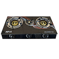 Газова плита-таганок настільна Мрія 3 конфорки Скло