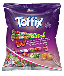 Цукерки жувальні фруктові палички TOFFIX STICK MIX 1кг ТМ Elvan
