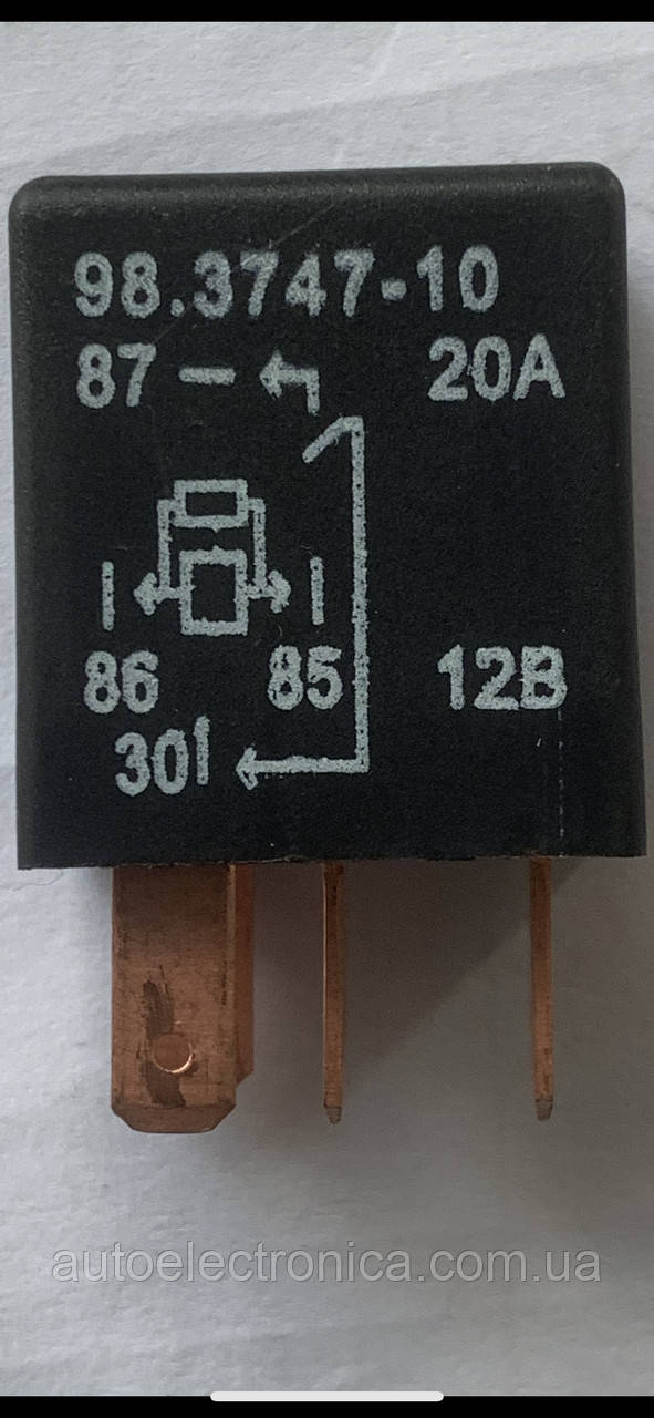 Реле 12 В 4 контактне (20А, вузьке) ВАЗ 1117-19,2170-72, Daewoo Lanos, Chevrolet