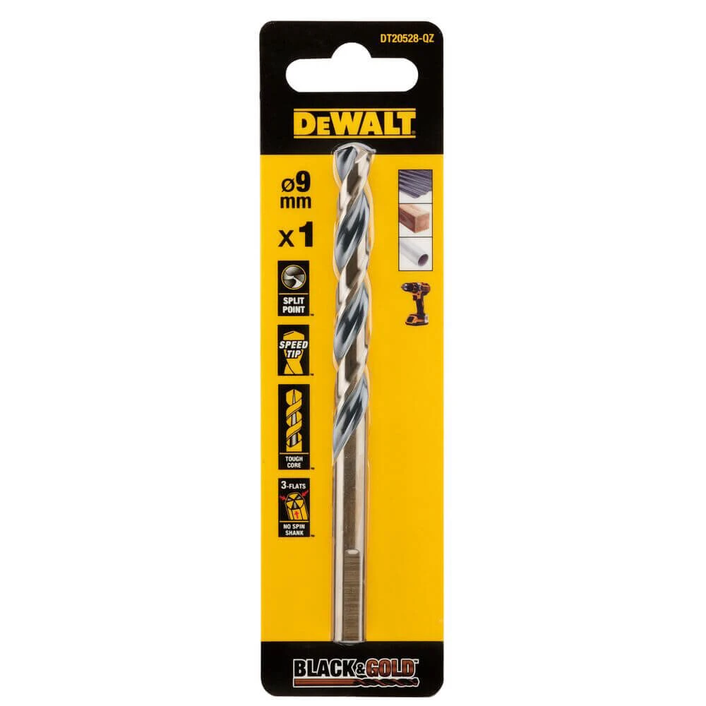 Свердло по металу DeWALT Black & Gold 9x81x125мм HSS-G (DT20528)
