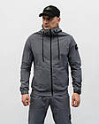 Чоловічий спортивний костюм Stone Island сірий з плащівки Стон Айленд Вітровка + Штани весняний осінній, фото 3
