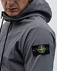 Чоловічий спортивний костюм Stone Island сірий з плащівки Стон Айленд Вітровка + Штани весняний осінній, фото 7