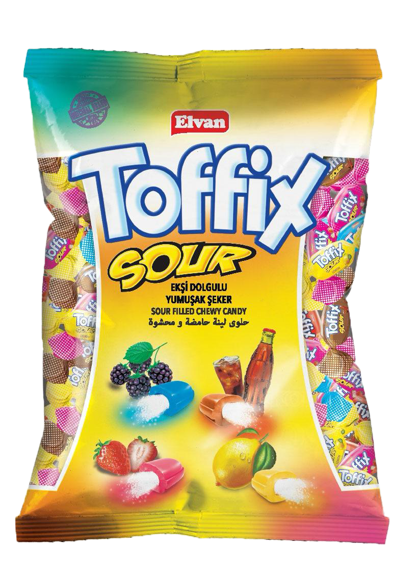 Цукерки жувальні TOFFIX SOUR MIX 1кг ТМ Elvan