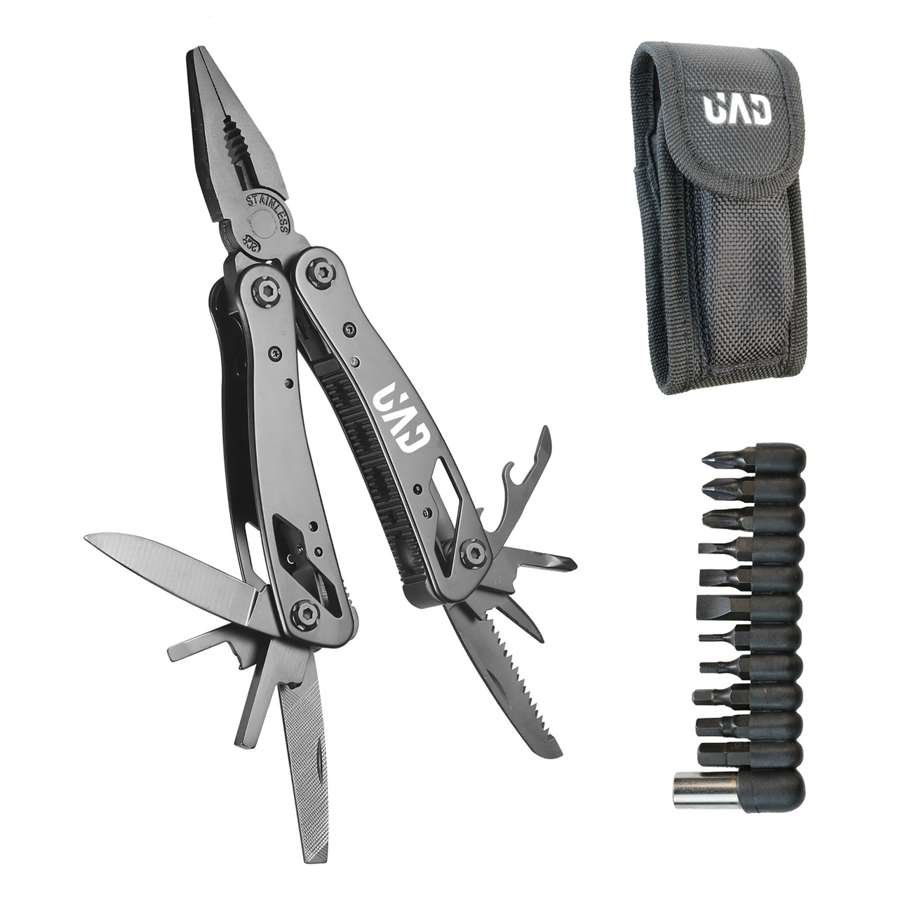 Мультитул UAD BasicCraft 12 інструментів сталевих чорний Чорний