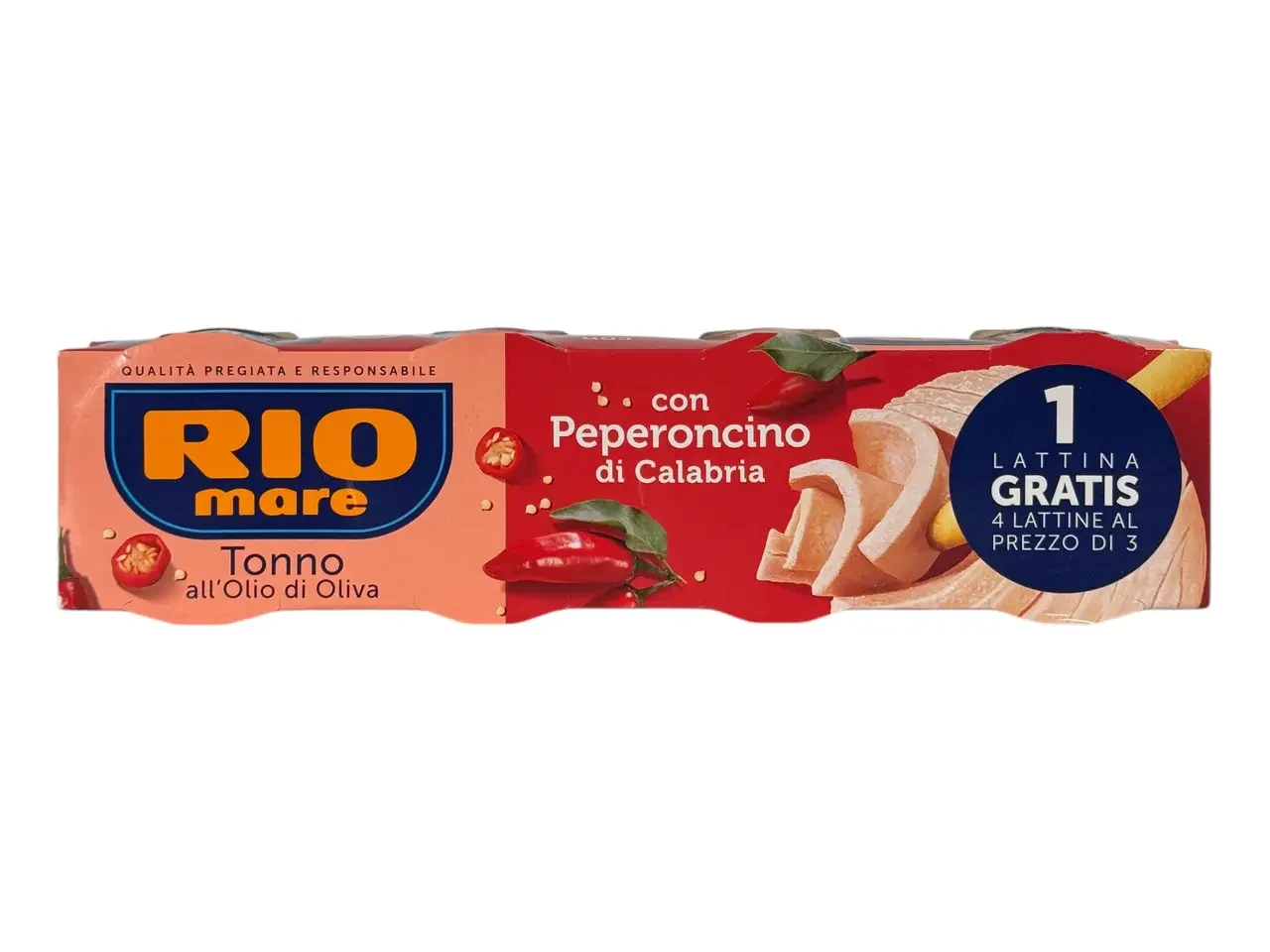 Тунец Rio Mare в оливковом масле с перцем 4x80 г